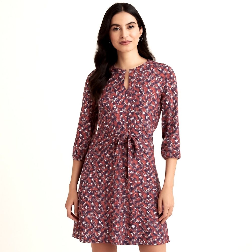 Boden Retro Crescent Moon Printed Dress Sz 6 Keyhole Neckline Celestial